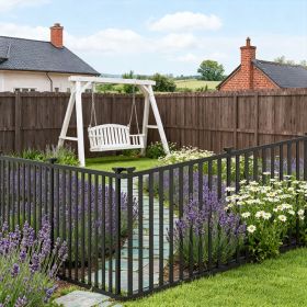 2 Piece 80 X 51 Inch Vinyl Picket Fence For Garden