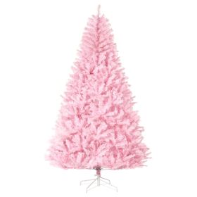 7 Artificial Pink Christmas Trees, with Auto Open, Steel Base, Wide Shape for Indoor Xmas Decoration