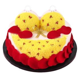 Artificial Cake Erotic Lingerie Bikini Adult Birthday Cake Replica Prop Party Decoration; Yellow; 10 inches
