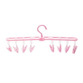 2 Pcs Clothes Hanger Portable Travel Hanger Foldable Drying Rack with 8 Clip