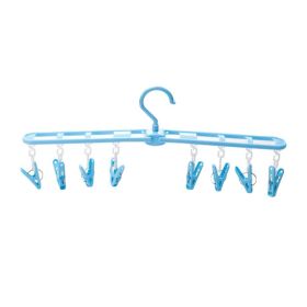 2 Pcs Foldable Drying Rack Portable 8 Clip Drying Hanger Travel Clothes Hanger