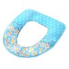 2 Pcs Light Blue Floral Toilet Seat Cover Pad Winter Toilet Seat Cushion Mat Toilet Bathroom Warmer