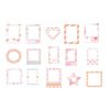 15 Pcs Pink Paper Picture Frame Stickers Phote Album Border Sticker for Journal Diary Planner Scrapbooking Supplies