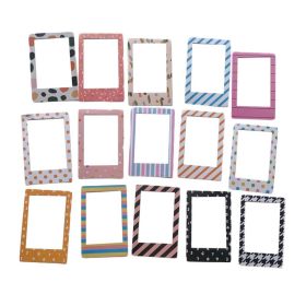 30 Pcs Striped Dots Paper Picture Frame Stickers Phote Album Border Sticker Journal Planner Scrapbooking Supplies