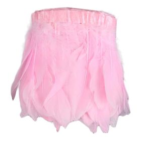 Pink Goose Feathers Trim Fringe DIY Dress Sewing Craft Feather Clothing Costumes Party Decoration,2 Yards