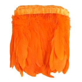 Orange Goose Feathers Trim Fringe DIY Dress Sewing Craft Feather Clothing Costumes Party Decoration,2 Yards