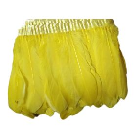 Yellow Goose Feathers Trim Fringe DIY Dress Sewing Craft Feather Clothing Costumes Party Decoration,2 Yards