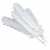 50 Pcs DIY Large White Artificial Turkey Feathers for Art and Craft, 9-12 inch