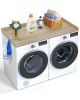 Washer Dryer Countertop, 54" x 27" Wooden Washer and Dryer Countertop, Water-Resistant Laundry Machine Topper Cover with Anti-Slip Pads