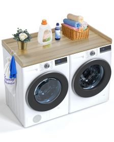 Washer Dryer Countertop, 54" x 27" Wooden Washer and Dryer Countertop, Water-Resistant Laundry Machine Topper Cover with Anti-Slip Pads