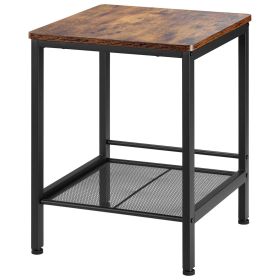 3 Pieces Living Room Table Sets, 41.3 in Industrial Coffee Table with 2 Square End Side Tables