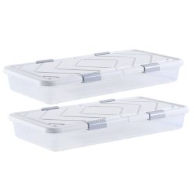 Under Bed Storage with Wheels 31.7x15.6x6.9 Inch Rolling Storage Bags 4 Pack