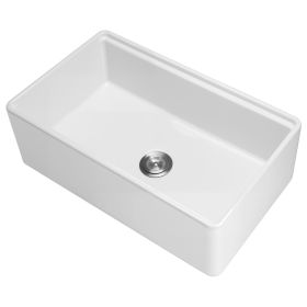 32.5x20 in Farmhouse Sink Undermount Kitchen Single Bowl Basin Fireclay White