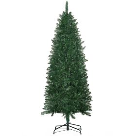 HOMCOM 6' Artificial Christmas Tree, PreLit Xmas Tree with Realistic Branch Tips for Indoor, Home, Holiday, Green