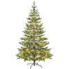 HOMCOM 9ft Artificial Lit Christmas Tree, Sparse Cedar Tree w/ LED Lights & 4306 Tips, Includes Stand, Perfect for Home Office Holiday