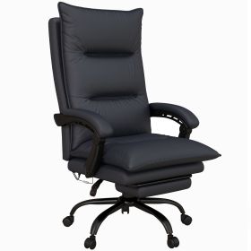 Vinsetto Heated Massage Office Chair with 6 Vibration Points, Heated Office Chair with Footrest, Armrest & Padding, Gray