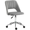 HOMCOM Executive Mid Back Office Chair Thick Padding High-End Gas Lift Sturdy Base Velvet Fabric Gray