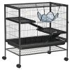 3-Storey Metal Ferret Cage with Casters Doors Hammock Storage Shelf 31.5x20.5
