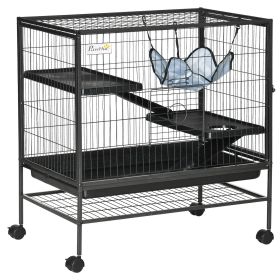 3-Storey Metal Ferret Cage with Casters Doors Hammock Storage Shelf 31.5x20.5