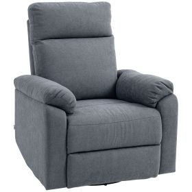 HOMCOM Recliner Chair, Wide Swivel Rocker Chair, Overstuffed Single Sofa with Pocket Spring, Footrest, Quick Assembly, Gray
