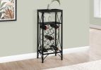 Home Bar, Wine Rack, Black Metal, Transitional