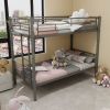 Twin Over Twin Metal Bunk Bed for Kids Boys Girls,Metal Structure Bedframe with Ladders & Guardrail,Convertible 2 Beds,No Spring Box Required