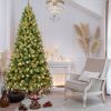 7ft Pre-Lit PVC Christmas Tree with 400 UL Lights, 1072 Tips, Auto-Unfold Memory Wire