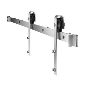 VEVOR 5FT Sliding Barn Door Hardware Kit for Single Sliding Barn Door Silver