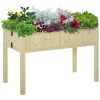 Outsunny Garden Planter Wood Rectangular Folding Outdoor Workstation with Drainage Hole 45.25'' x 22'' x 30''
