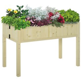 Outsunny Garden Planter Wood Rectangular Folding Outdoor Workstation with Drainage Hole 45.25'' x 22'' x 30''