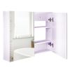 HOMCOM Bathroom Cabinet with Mirror Wall Mounted Modern Storage Double Door MDF White