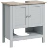Kleankin Under Sink Bathroom Cabinet Vanity Unit Adjustable Shelf Pedestal Design Grey