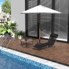 Outsunny Folding Chaise Lounge Chair, Black, Portable, 6-Level Adjustable Back, Pillow Included, Ideal for Patio, Garden, Beach