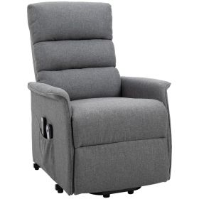 HOMCOM Power Lift Assist Recliner Chair for Elderly, Linen Fabric, Remote Control, Electric Sofa, Gray