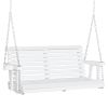 Outsunny Patio Swing Retreat: 46" 2-Person White Bench with Cup Holders, 440lb Capacity