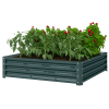 Outsunny Galvanized Raised Garden Bed 4x4 Steel Frame Green for Vegetables Flowers Plants Herbs