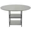 47 in Round Dining Table Wood Kitchen Table for 4-6 Person Grey (Only Table)