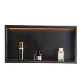 Shower Niche 13'x25'x4"Recessed Shelf With LED Strip Stainless Steel