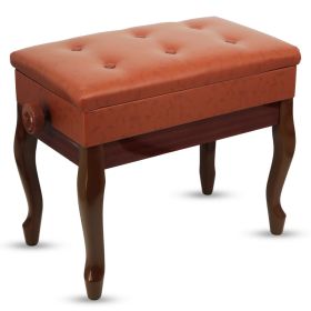 5 Core Piano Bench 3" Padded Cushioned Stool Wooden Heavy Duty Adjustable Musician Chair w Storage - PNB WD HD CML BR