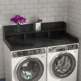 Washer Dryer Countertop with Non-slip Pads, Laundry Wood Shelf Topper with Edge