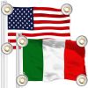 Combo Pack American USA Flag 3x5 Ft and Italy Italian Flag 3x5 Ft Both Printed 150D Polyester 4 Corner Brass Grommets Perfect For Balcony Wall