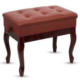 5 Core Piano Bench 3" Padded Cushioned Stool Wooden Heavy Duty Adjustable Musician Chair w Storage - PNB WD HD CHRY