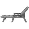 Outdoor Chaise Lounge Chair 6 Position Adjustable Reclining Bench Lounger Gray
