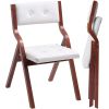 Wooden Folding Chairs with Padded Cushion and Wooden Frame White Set of 4