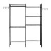 Over Washer and Dryer Storage Shelves, 5 Tiers Laundry Room Drying Rack with Hanger Rod and Hooks, Two Rows Adjustable Washer Shelves Space Saver