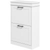 Modern Shoe Storage Cabinet, 2 Flip Drawers, Narrow Organizer for 10 Pairs, Entryway, Hallway, White