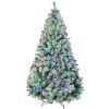 HOMCOM 6ft Pre-Lit Snow Flocked Christmas Tree with LED Lights Frosted Branches Steel Base for Festive Decoration