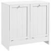 Laundry Efficiency: White 2-Compartment Tilt-Out Hamper Storage Cabinet