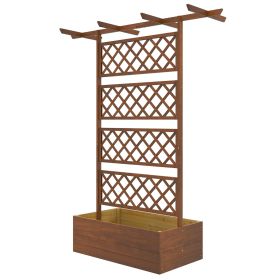 Outsunny Wooden Vertical Trellis Planter, Garden Delights for Vegetables, Herbs, and Flowers