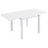 Outsunny White Expandable Patio Table Outdoor Dining for 4-6 Aluminum Frame Garden Lawn Balcony Terrace